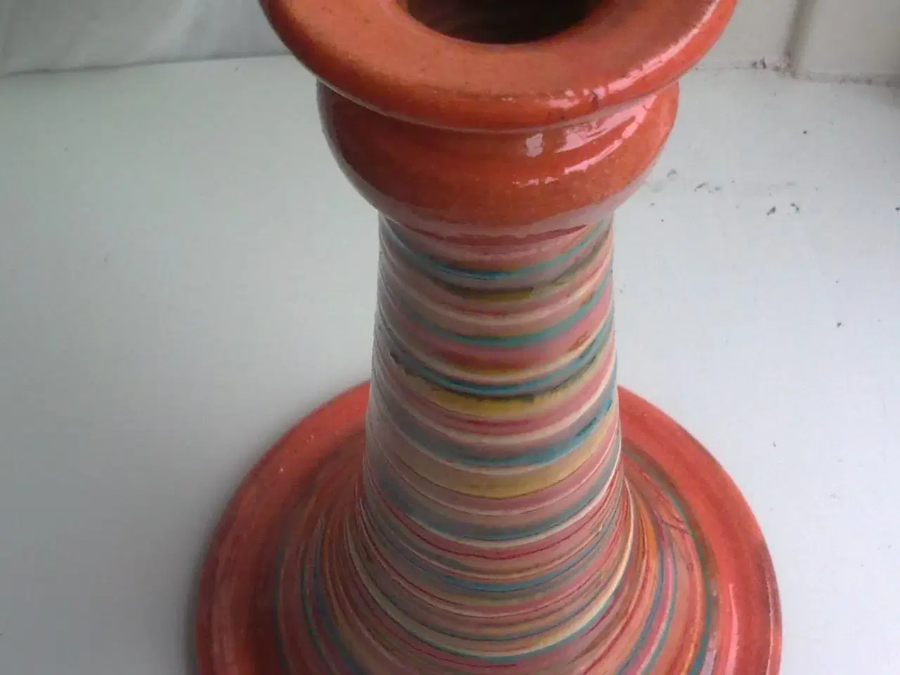 Billede 3 - Lertøj stribet multi glade farver brugskunst