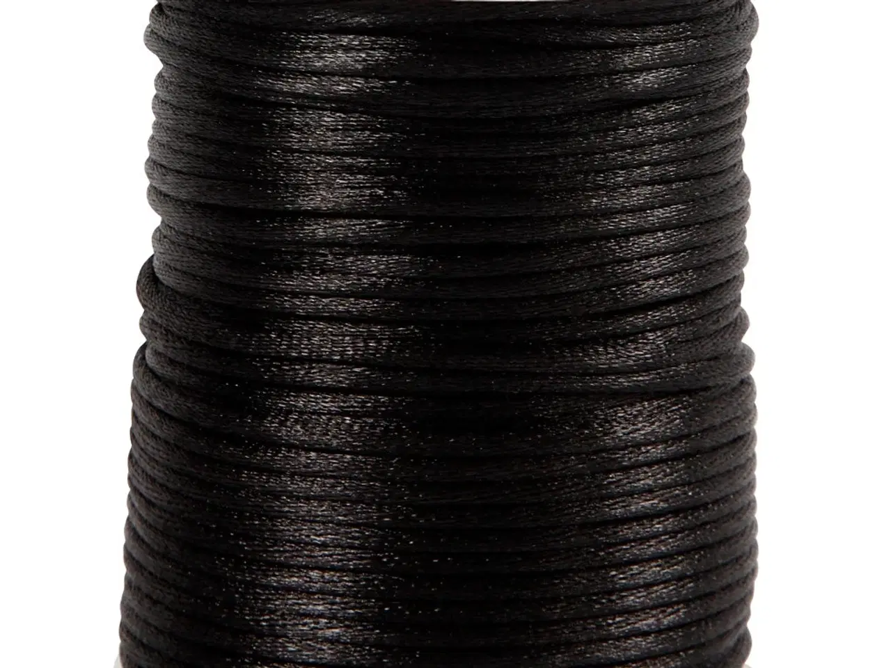 Billede 1 - Satinsnor, tykkelse 2 mm, sort, 50m/ 1 rl.