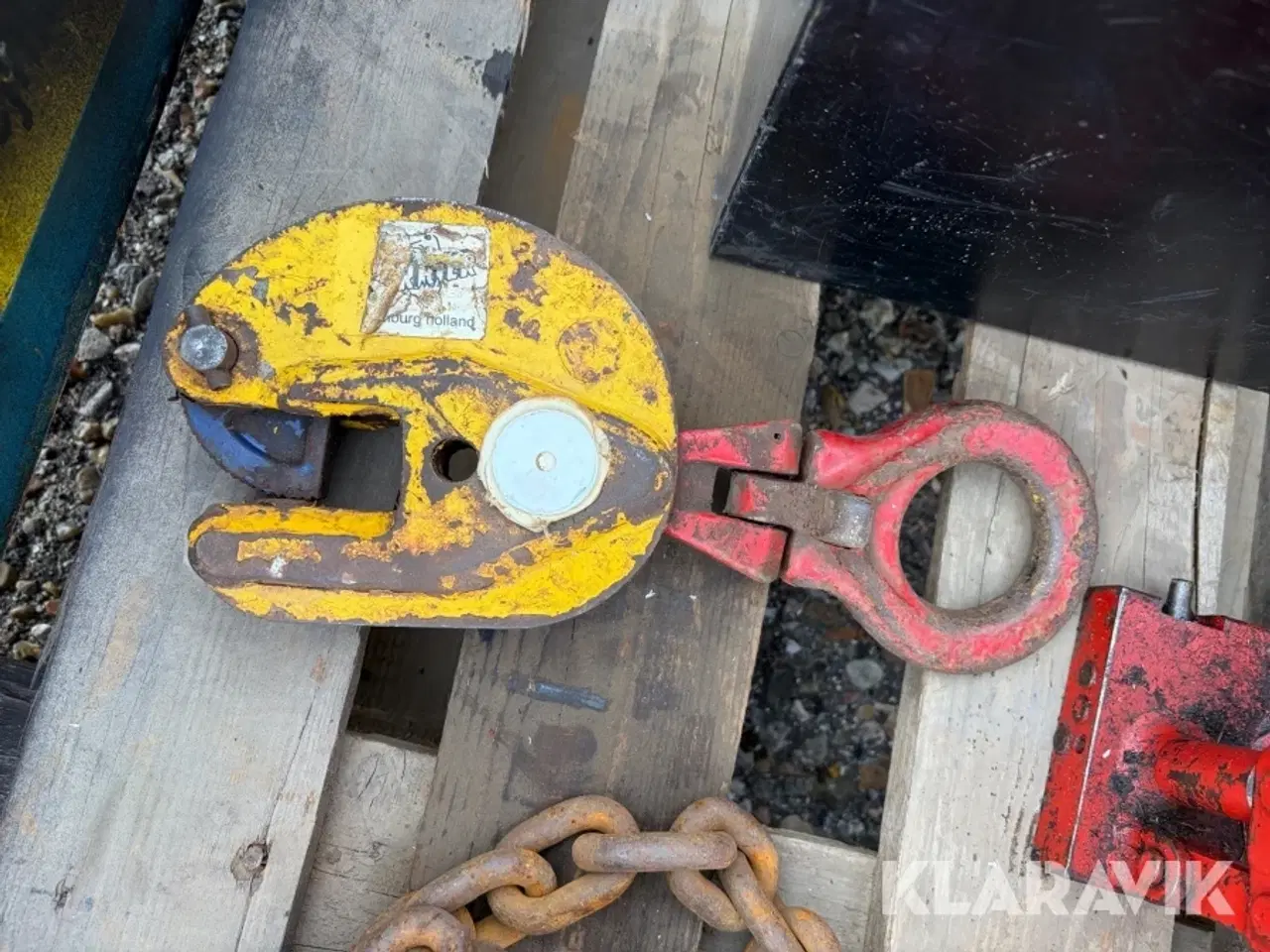Billede 9 - Kædetalje trifortalje kædeslængder pladeklo og donkrafte samlet lot