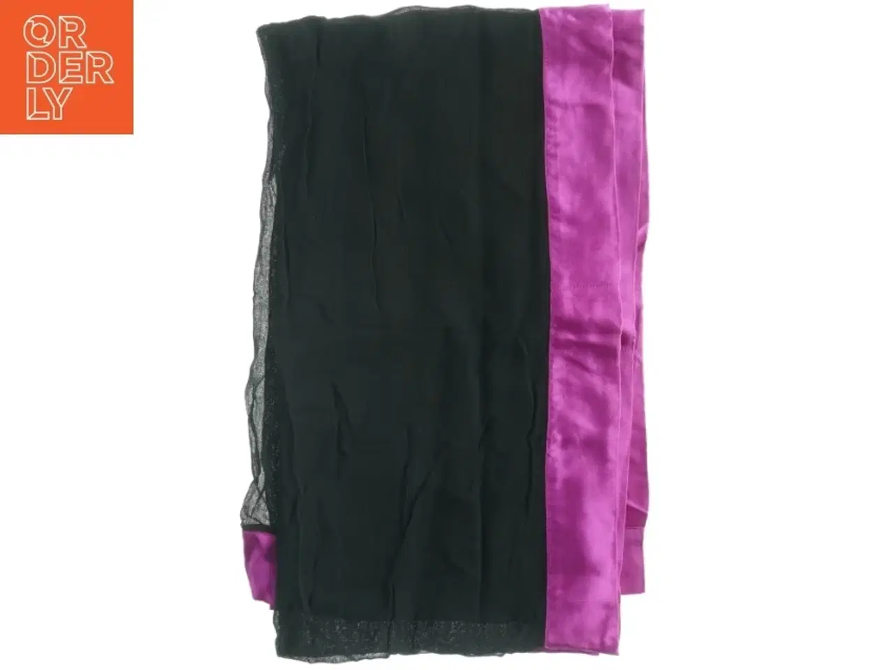 Billede 2 - Sort halstørklæde med pink kant fra Masai (str. 50 x 175 cm)