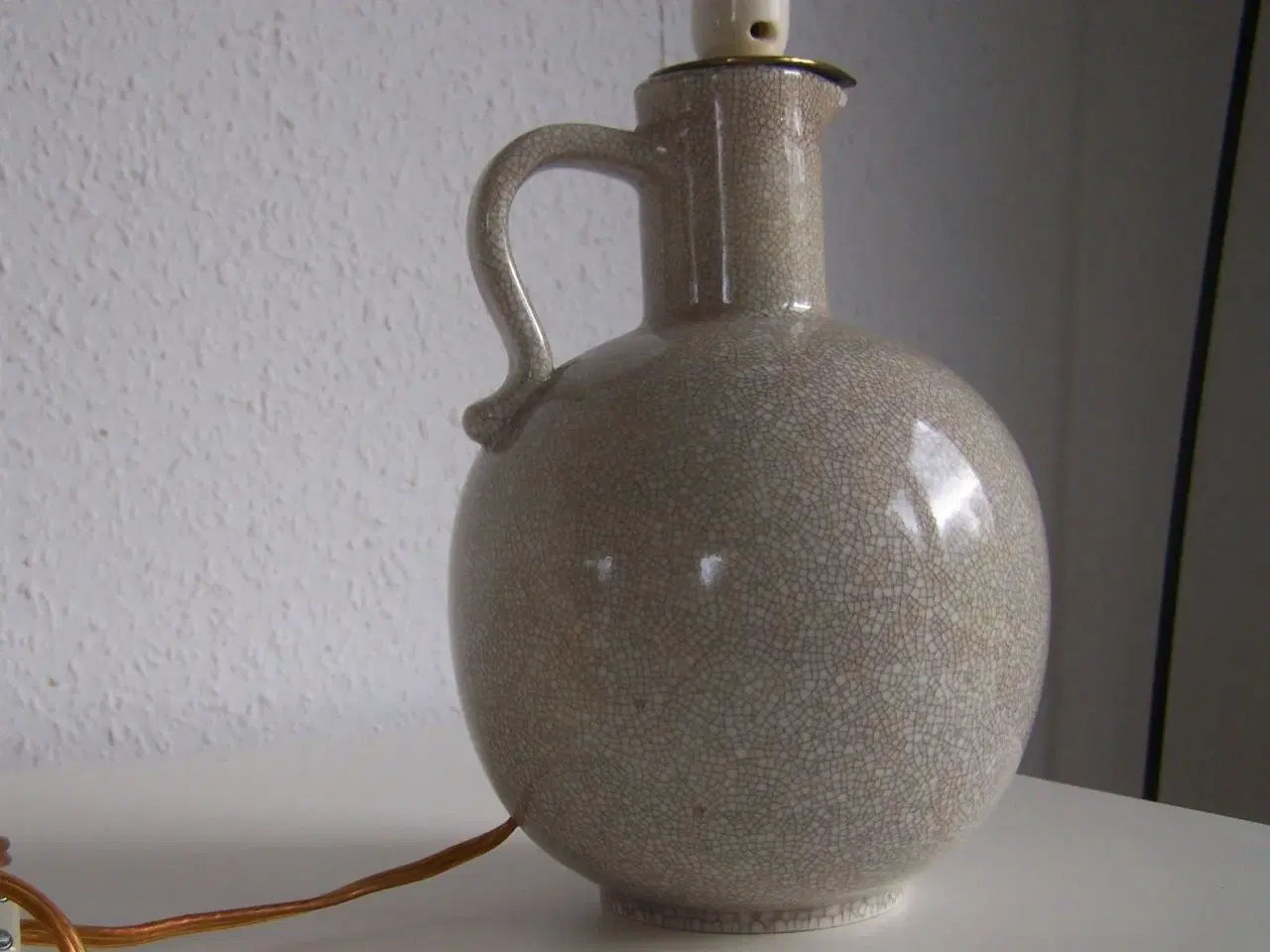 Billede 1 - Bordlampe af keramik med krakelé glasur