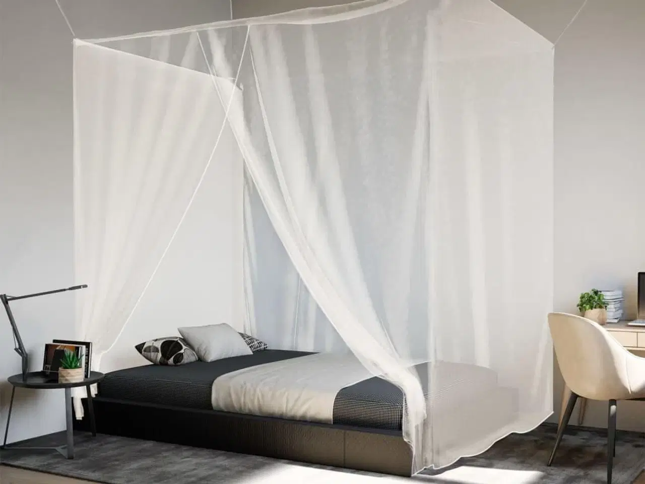 Billede 3 - Hængende myggenet 220x200x210 cm trådnet hvid