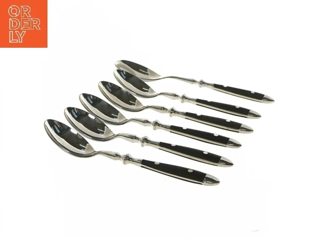 Billede 3 - Sæt af skeer med sorte håndtag (str. 6 styk, 19-21,5 cm)