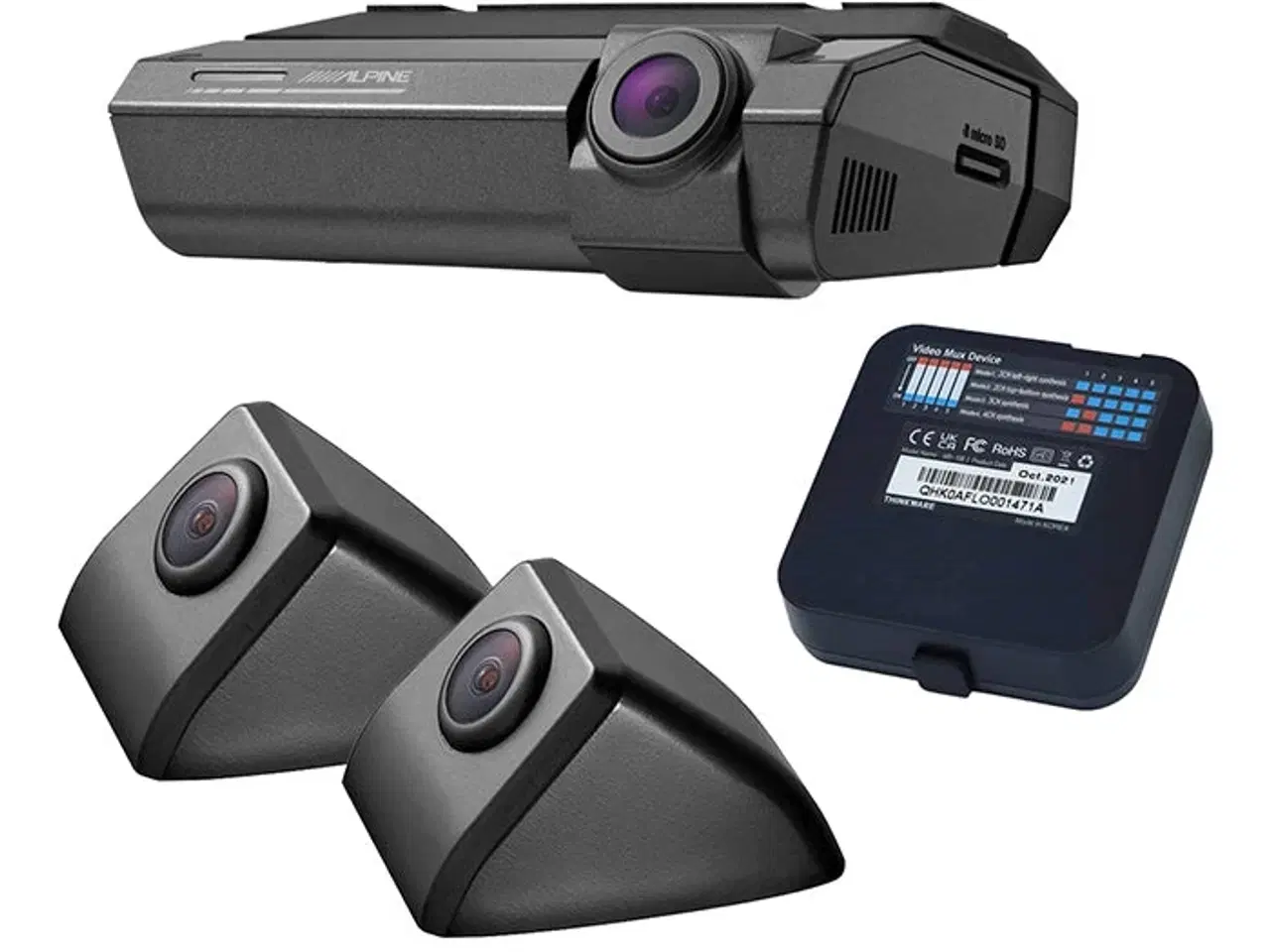 Billede 1 - Alpine DVR-F790 dashcam kit m. 2 sidekameraer