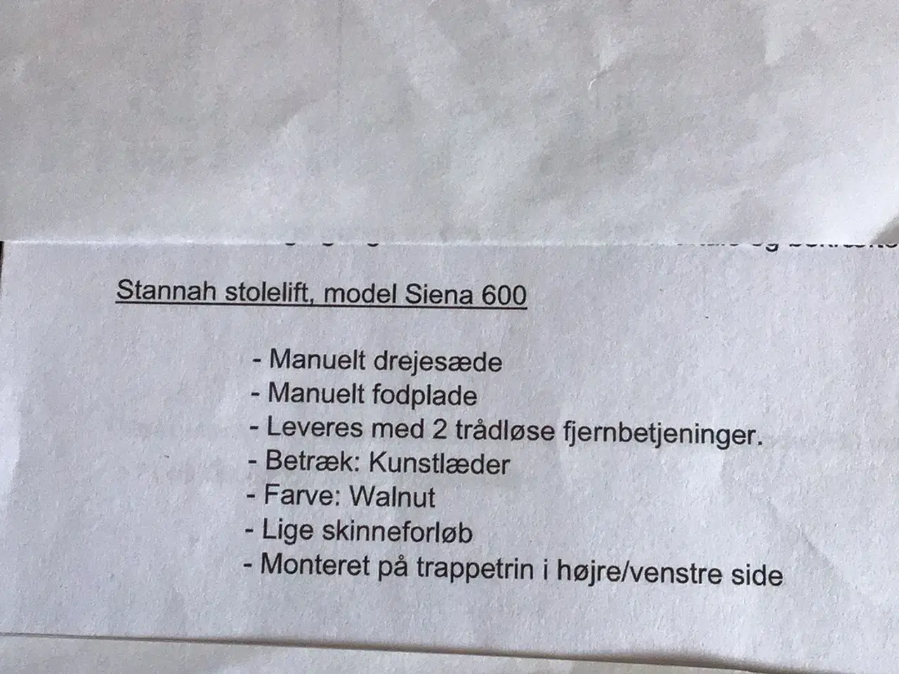 Billede 1 - Stannah stole/trappelift