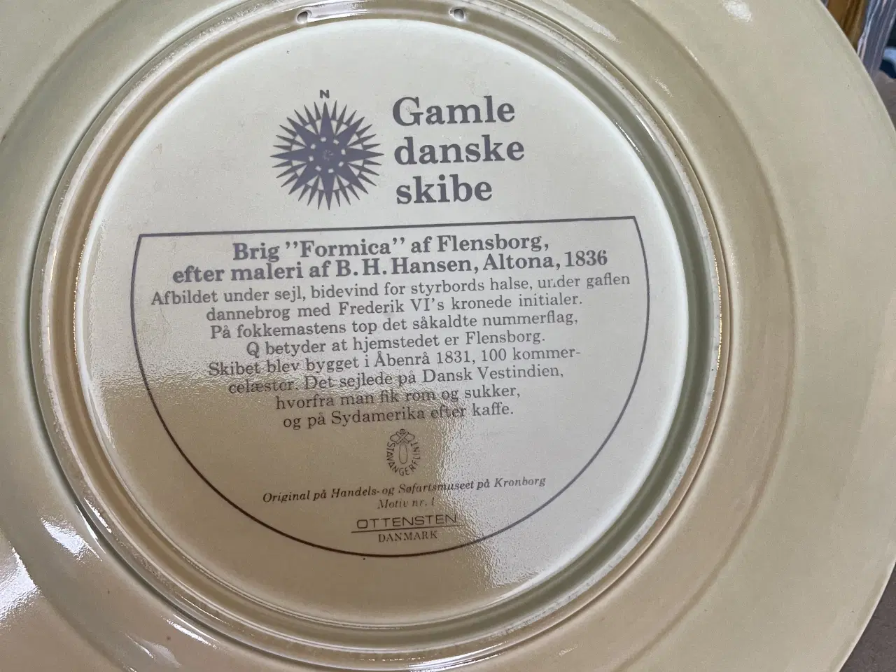 Billede 2 - Tallerkner med motiv af gamle danske skibe