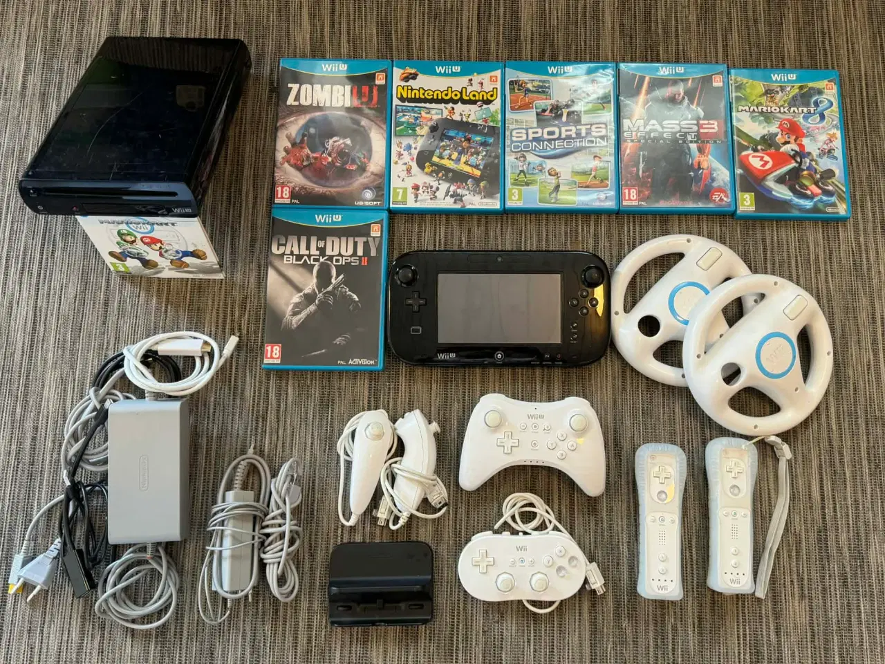 Billede 1 - Wii U sæt + tilbehør & 7spil - BILLIG!