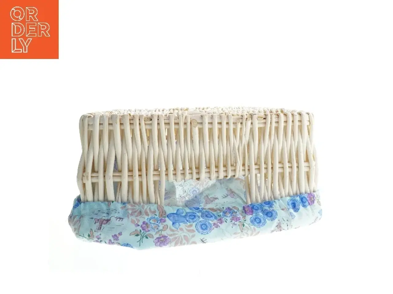 Billede 2 - Flettet kurv med blomsterprint betræk