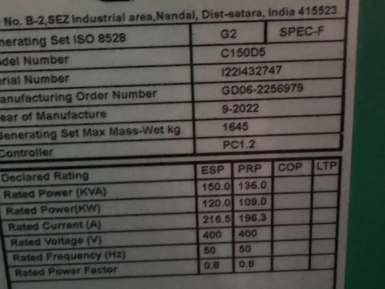 Billede 3 - Cummins Generator 150kva