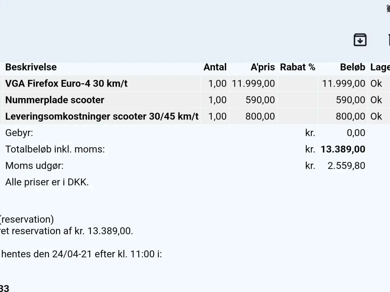 Billede 1 - Scooter vga firefox euro-4 30