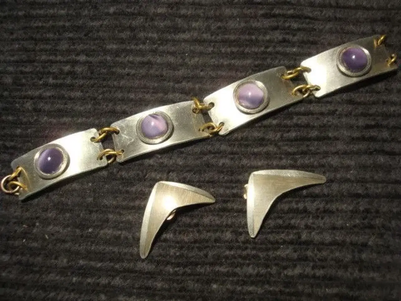 Billede 1 - Tin halskæde, armbånd og øreclips