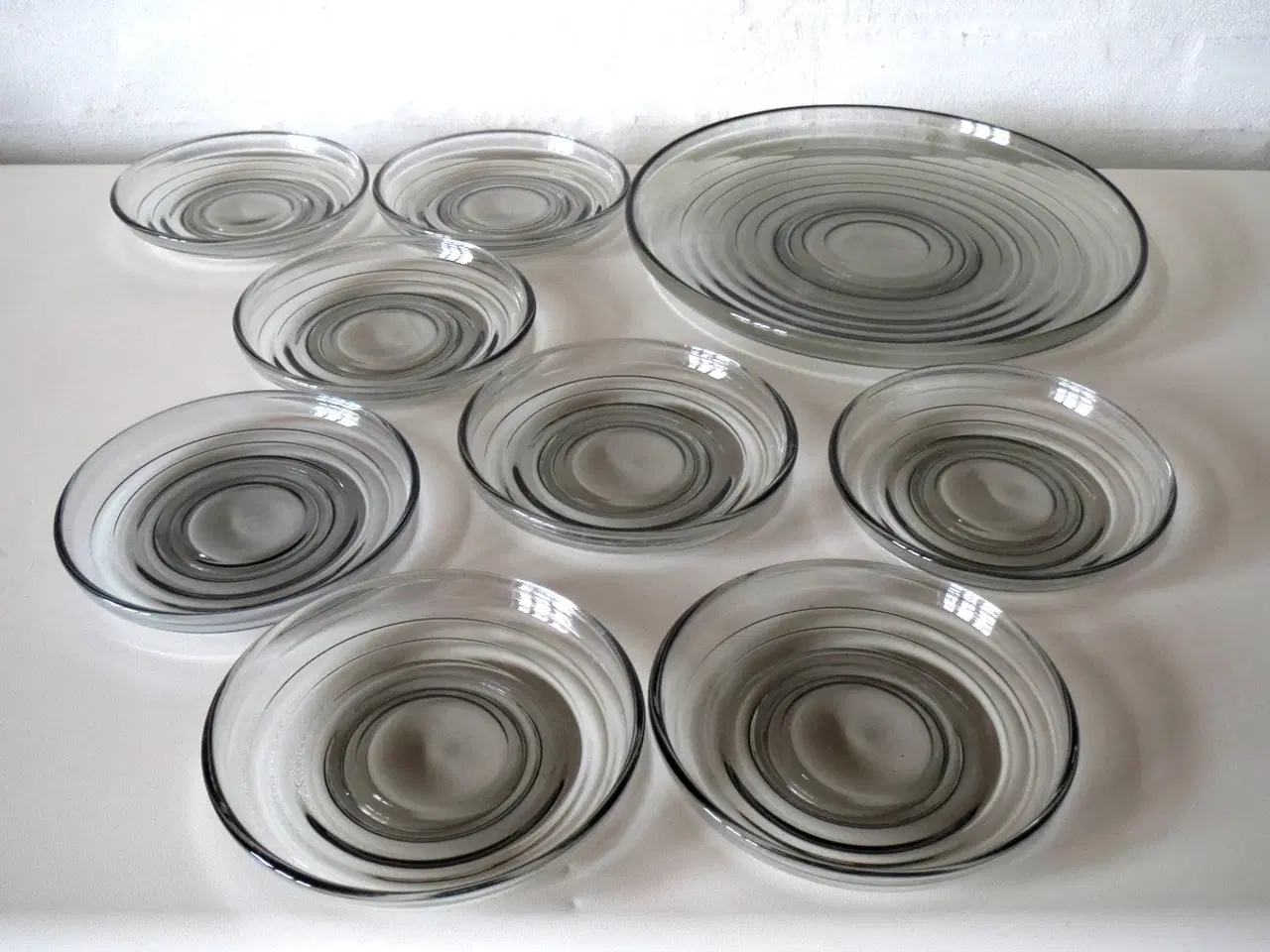 Billede 5 - Broksø skåle, fad og asietter i gråt glas