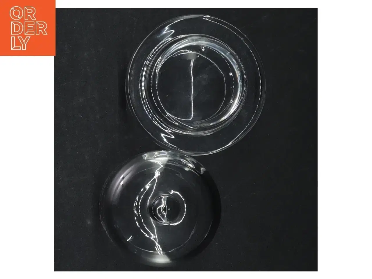 Billede 3 - Glas osteklokke med underfad fra Lyngby glas (str. Ø. 10 cm. længde, 13 cm)