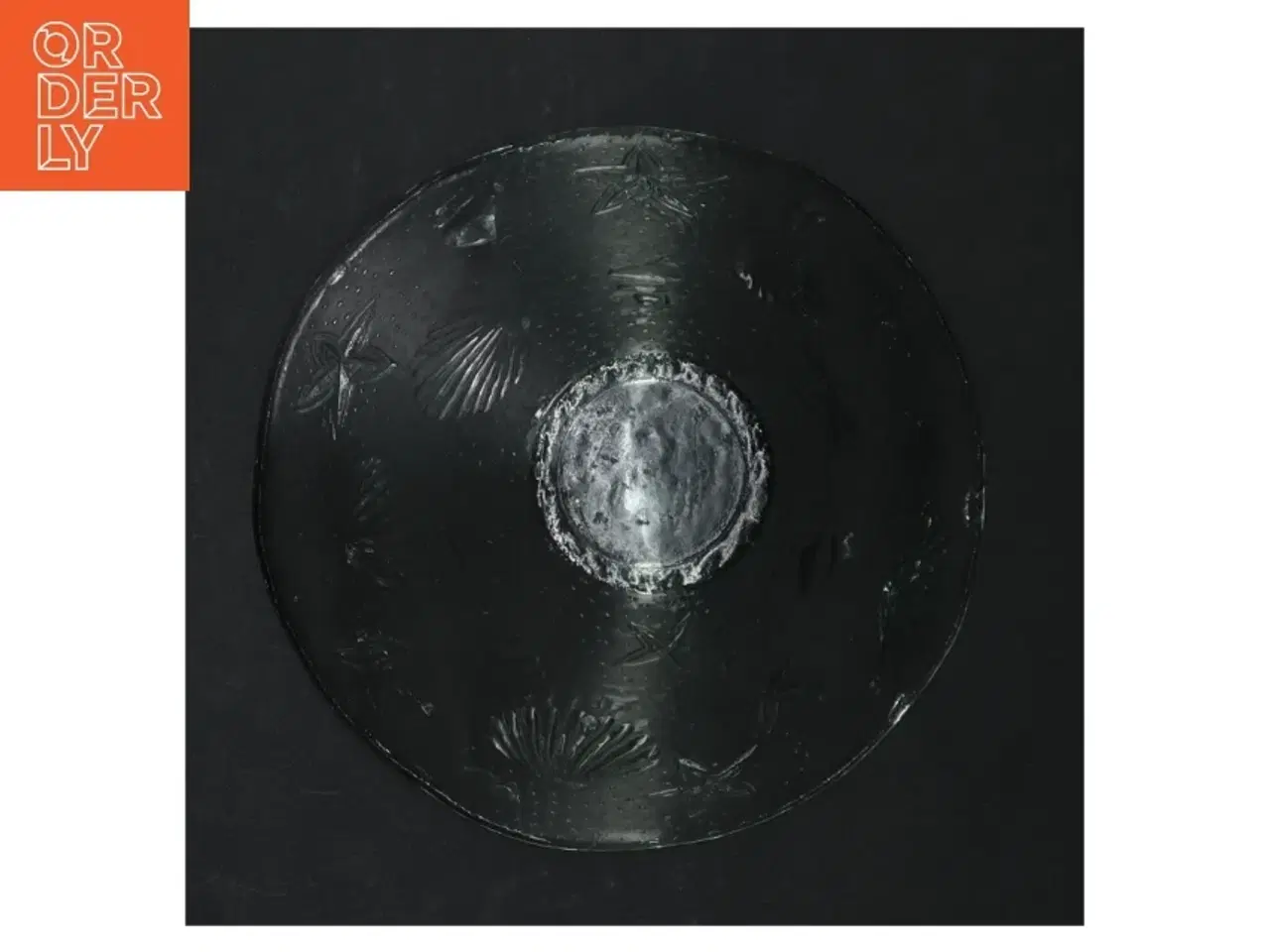 Billede 2 - Grøn glas skål med dekoration (str. Ø. 15 cm)