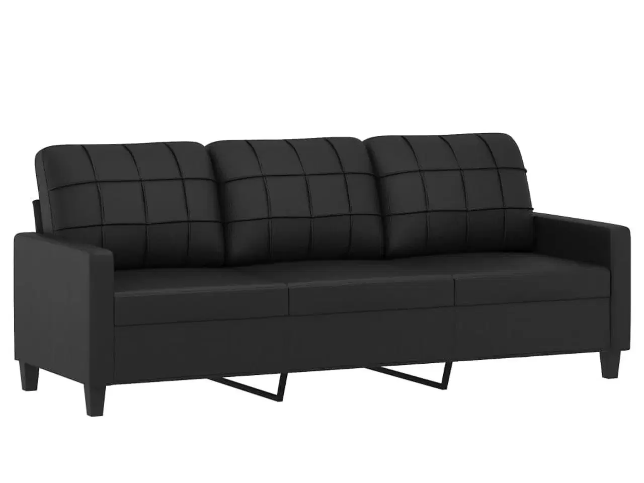 Billede 2 - 3-personers sofa 180 cm kunstlæder sort