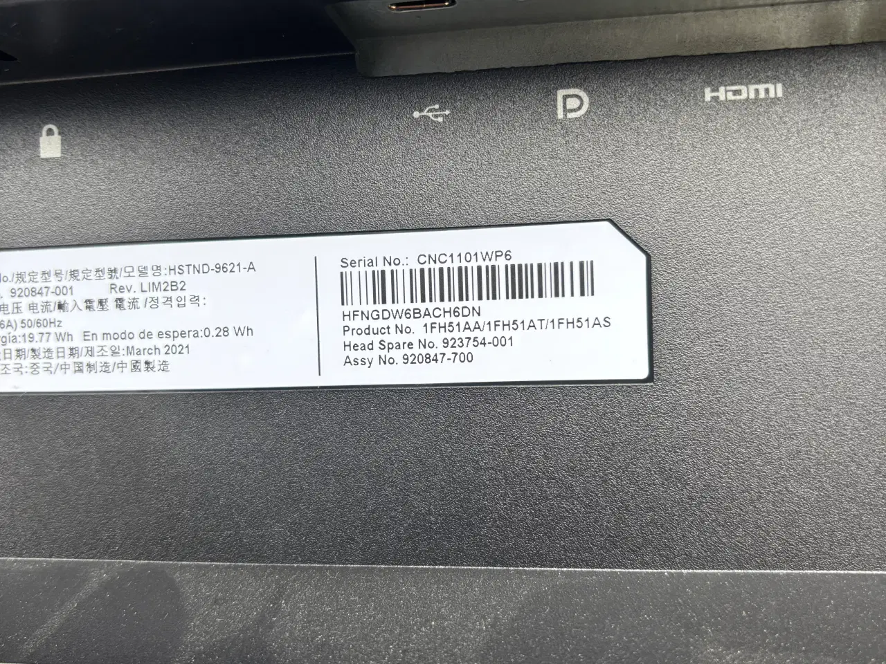 Billede 4 - HP 27" USB-C Skærm / Monitor m. Kamera og B&O Højt