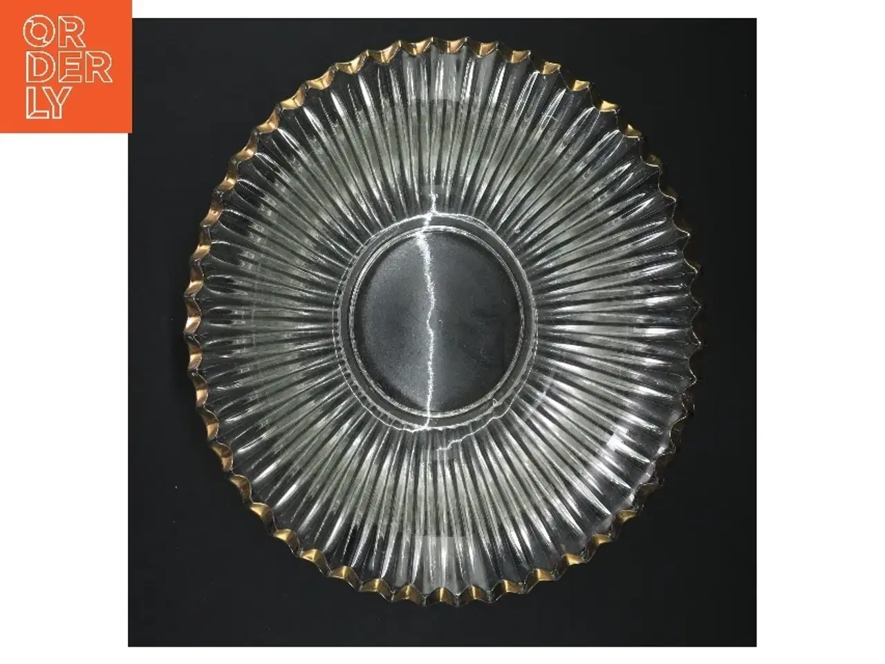 Billede 3 - Glasfad med guldkant (str. Ø 24 cm)