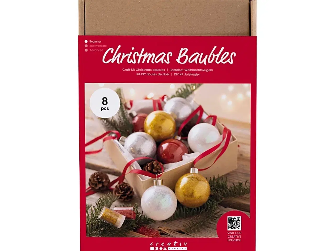 Billede 1 - DIY Julekugler Kit med Glitter - Skab Unikke Udsmykninger