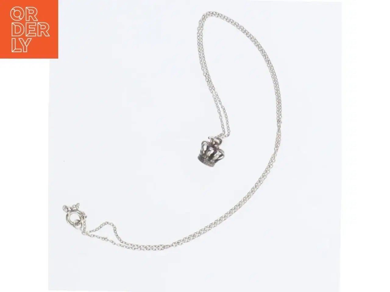 Billede 1 - Halskæde med kronevedhæng (str. 44 cm)