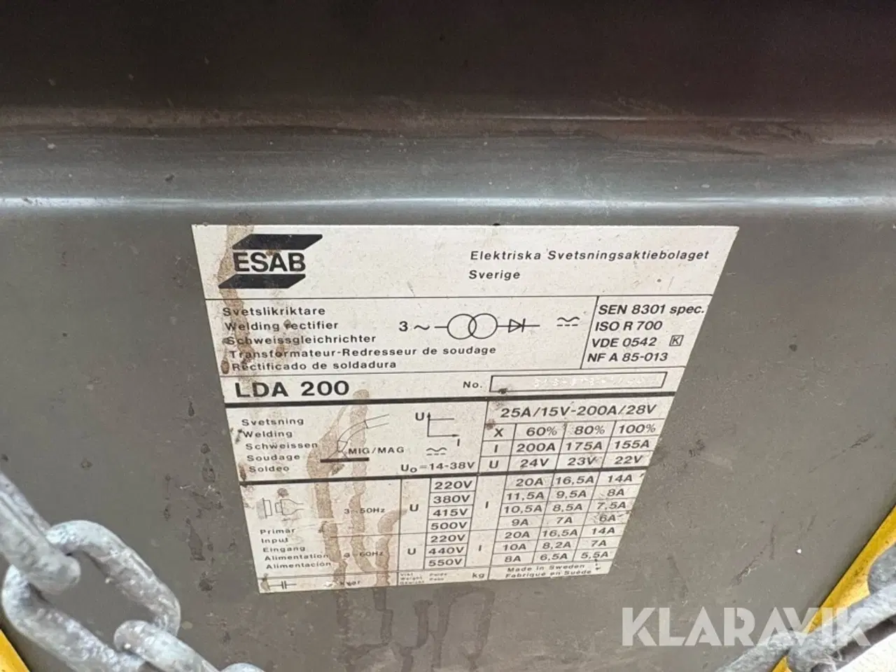 Billede 9 - Svejsemaskiner ESAB LDA 200 2 styk