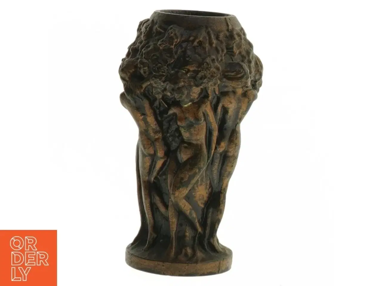 Billede 1 - Bronze vase med figurmotiv (str. 13 cm)