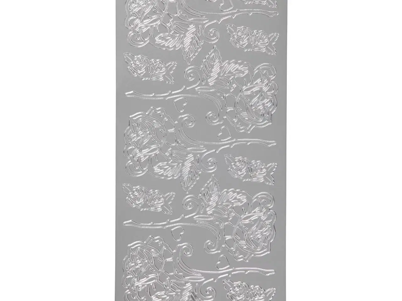 Billede 1 - Stickers, roser, ark 10x23 cm, sølv, 1 ark