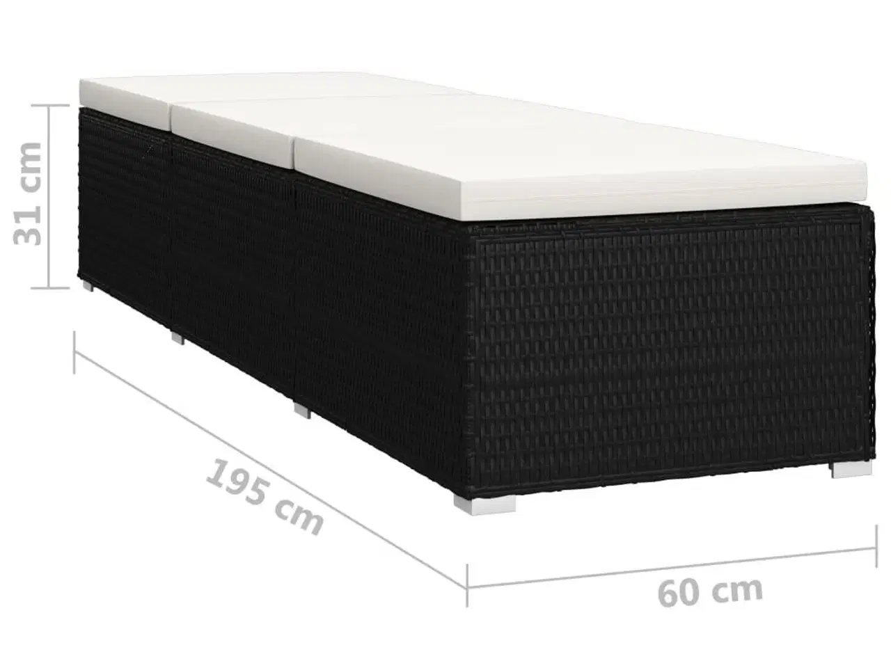 Billede 12 - Liggestole 3 dele med tebord polyrattan sort