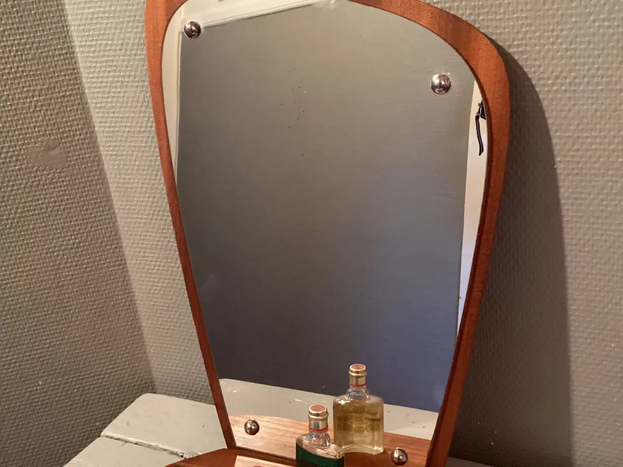 Billede 3 - Retro teaktræ spejl med hylde