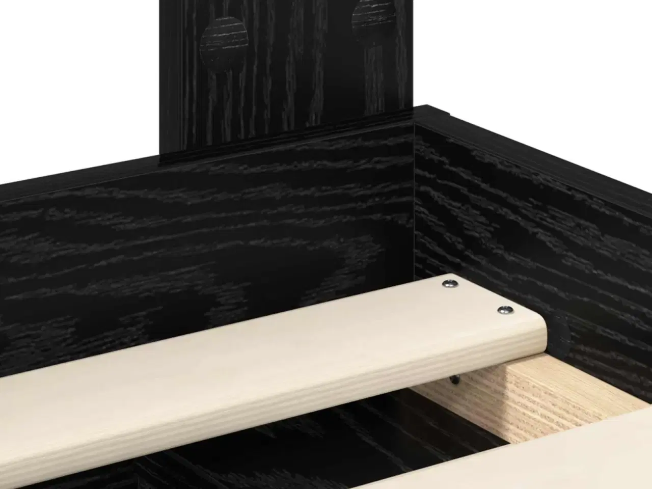 Billede 10 - Sengestel med madras Sort 140 x 200 cm Massiv fyrretræ