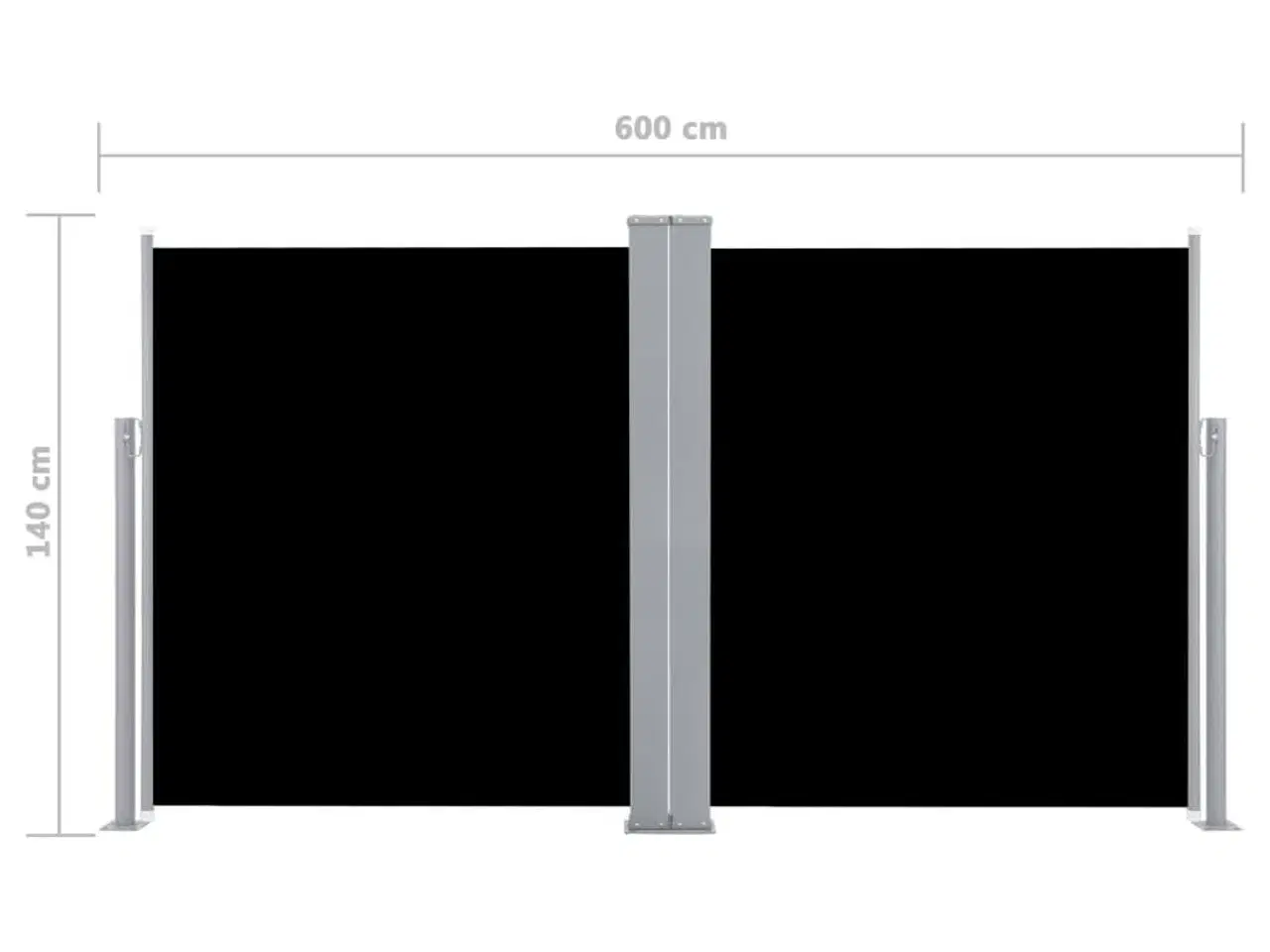 Billede 12 - Sammenrullelig sidemarkise 140 x 600 cm sort