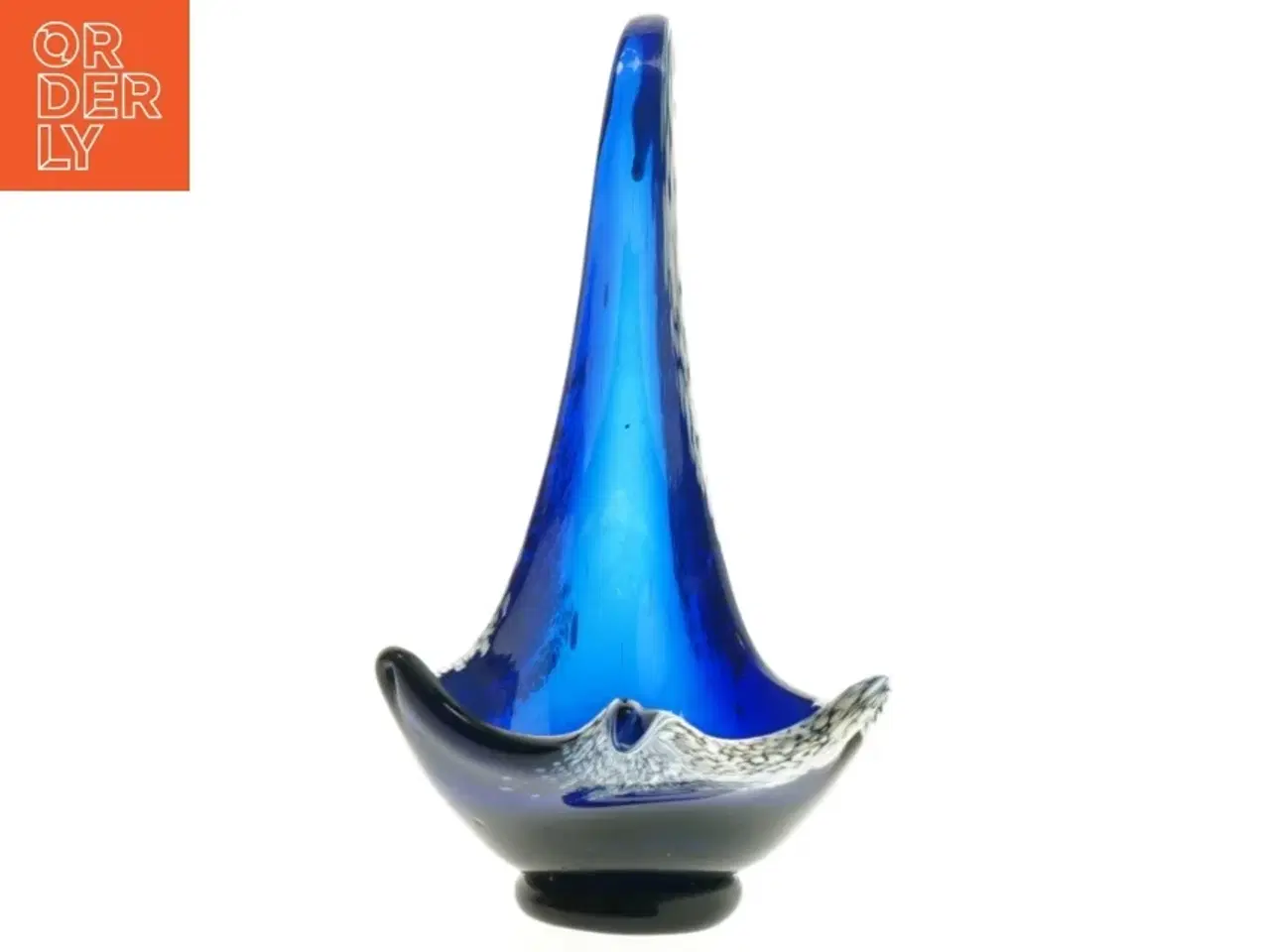 Billede 2 - Blåt glas kunstobjekt (str. 17x25 cm)