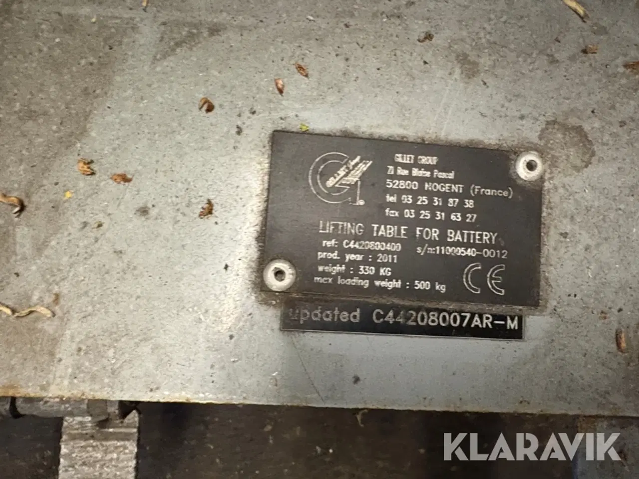 Billede 12 - Batteriløftebord GILLET GROUP - 500 kg