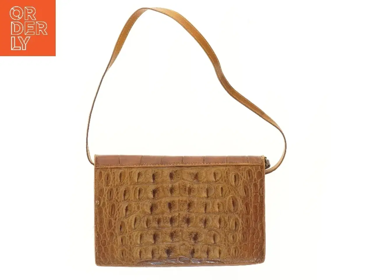 Billede 3 - Brun læder skuldertaske (str. 32x21 cm)