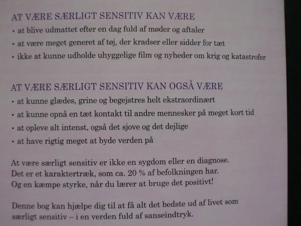 Billede 2 - særligt sensitiv - guide til det gode liv, af ulla