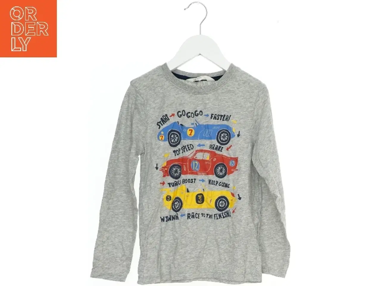 Billede 1 - Langærmet Grå T-shirt med Biler fra H&M (str. 128)