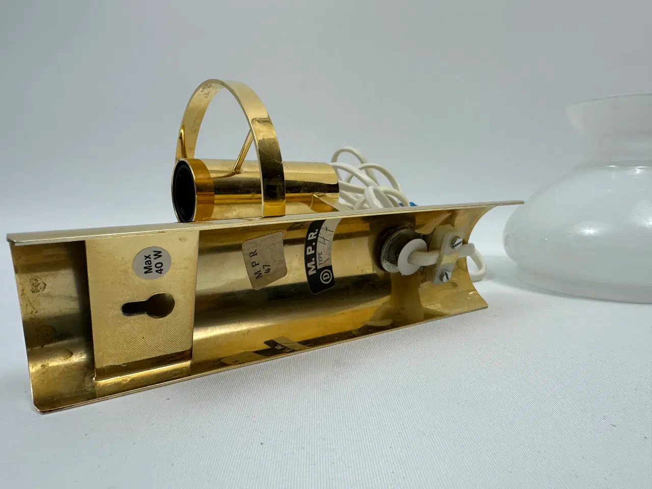Billede 9 - Vintage messing lampe med opalglas