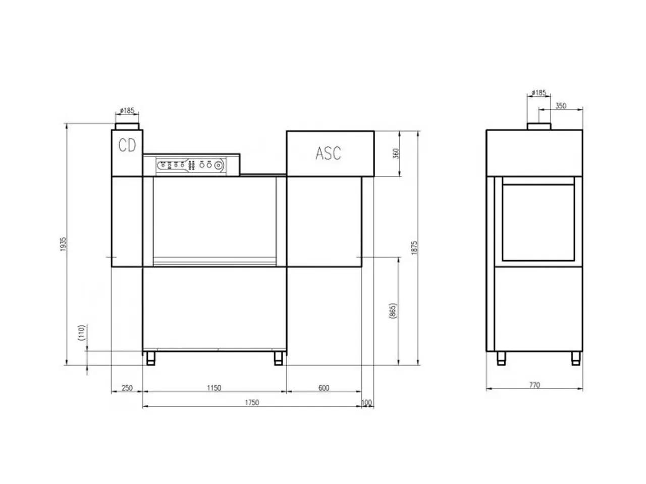 Billede 2 - Tunnel opvaskemaskine – 1150x790x1710 mm