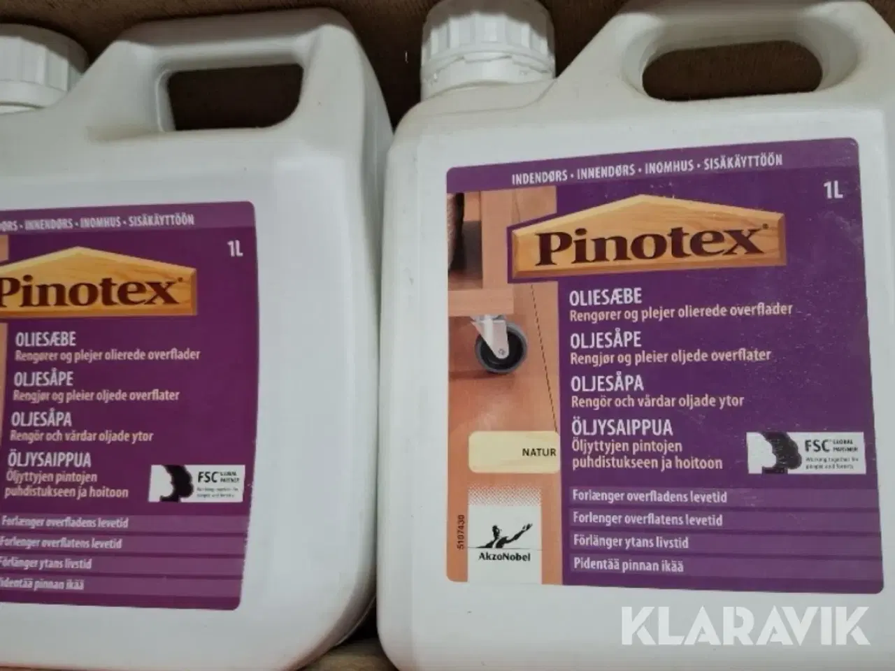 Billede 2 - Oliesæbe til gulve Pinotex - 1L dunke, 100 styk