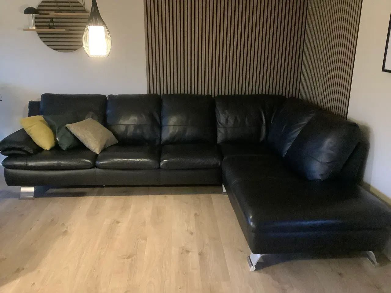 Billede 1 - Lædersofa m/ chaiselon