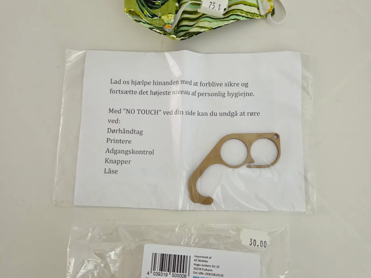 Billede 1 - Ansigtsmaske med citronmønster, 3 dele i alt