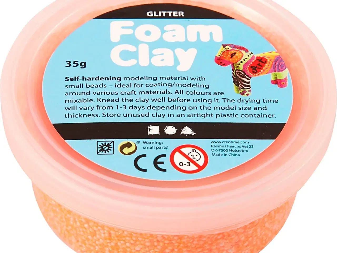 Billede 1 - Foam Clay®, glitter, orange, 35g/ 1 ds.