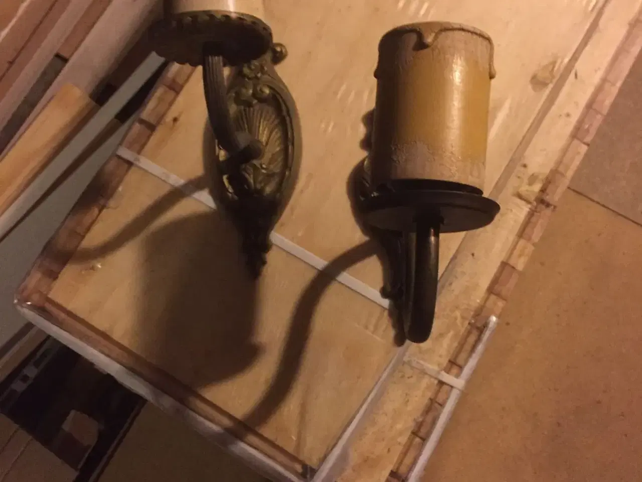 Billede 2 - 2 gamle lamper i messing