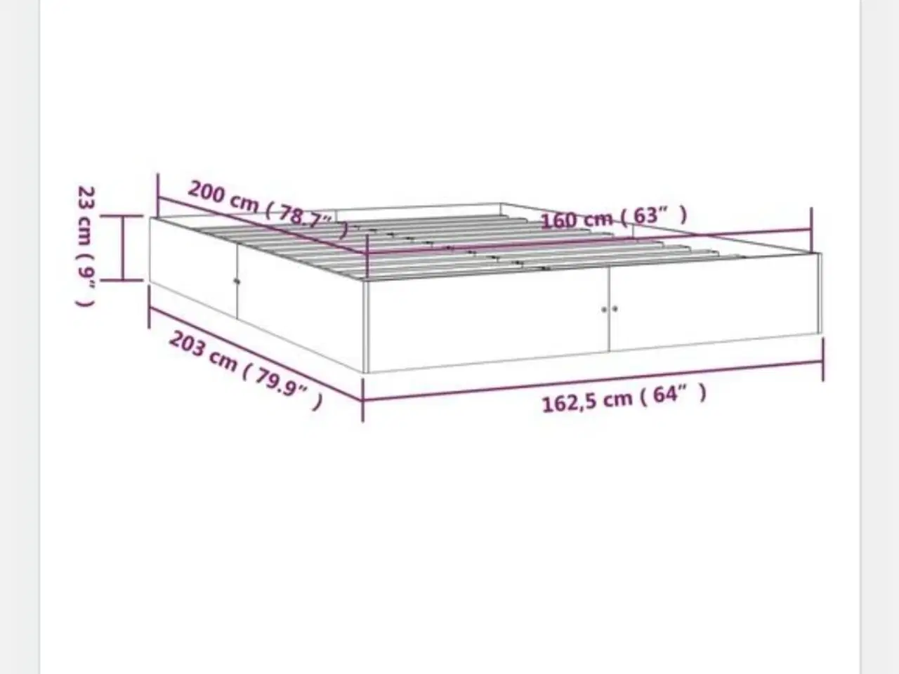 Billede 3 - Sengeramme 160x200 - Ny
