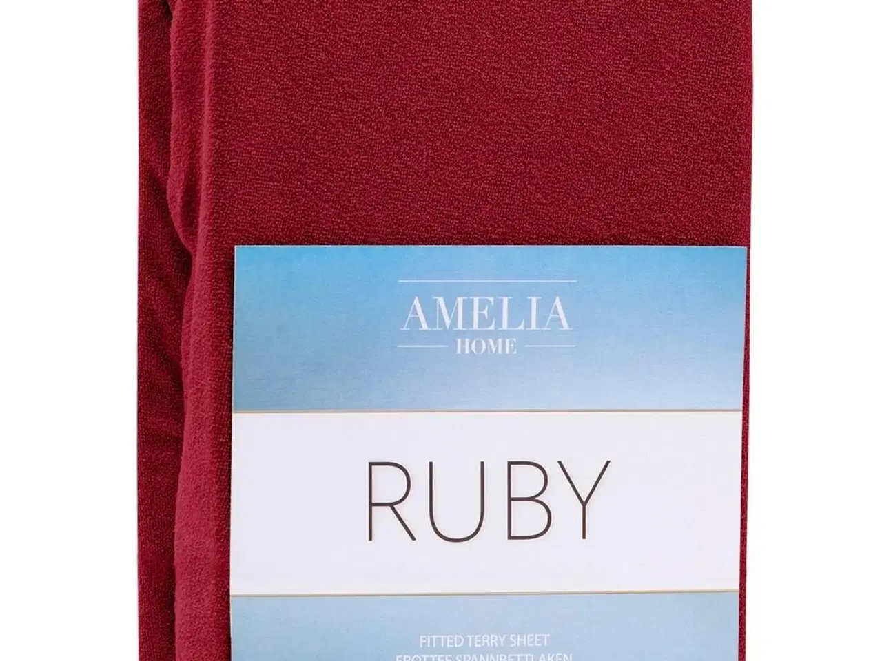 Billede 1 - Lagen med elastik – Amelia Home RUBY, frotté, vinrød, 120–140×200 cm