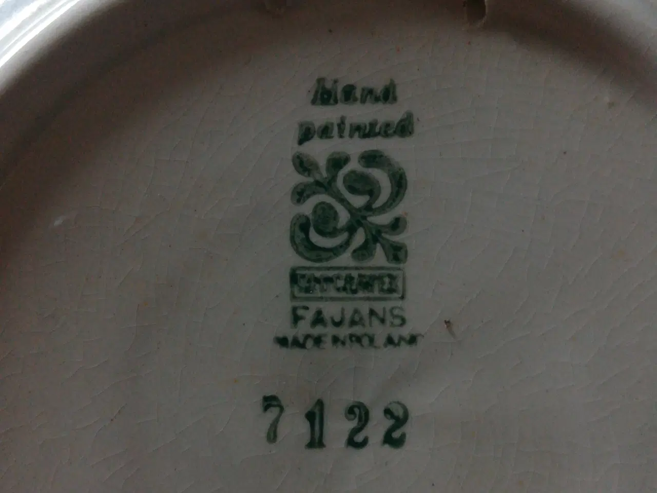 Billede 2 - Polsk fajance med motiv blomst og hane.