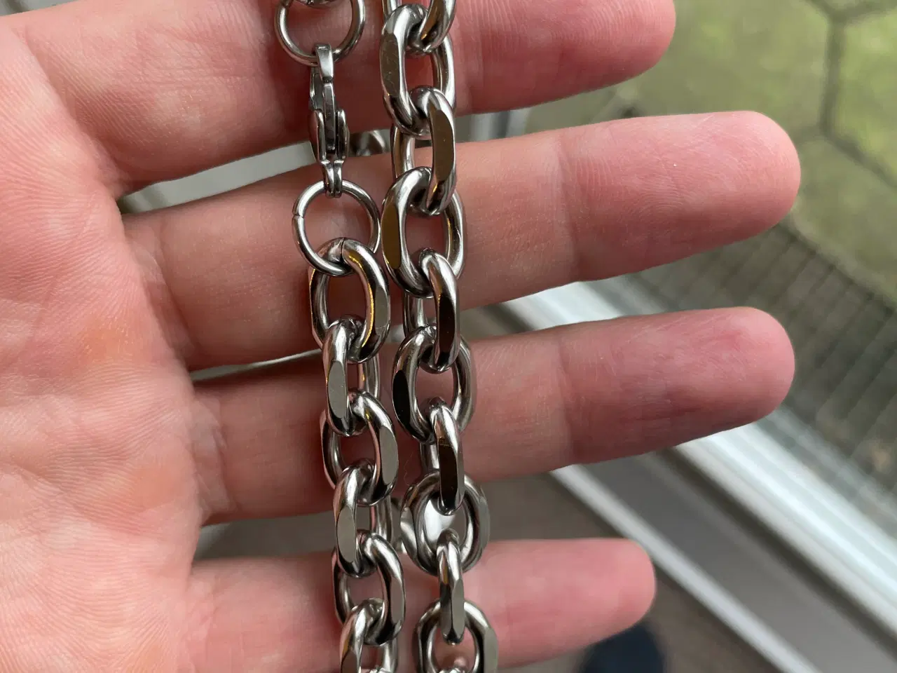 Billede 1 - 11mm hvidguld GOLDFILLED ankerkæde