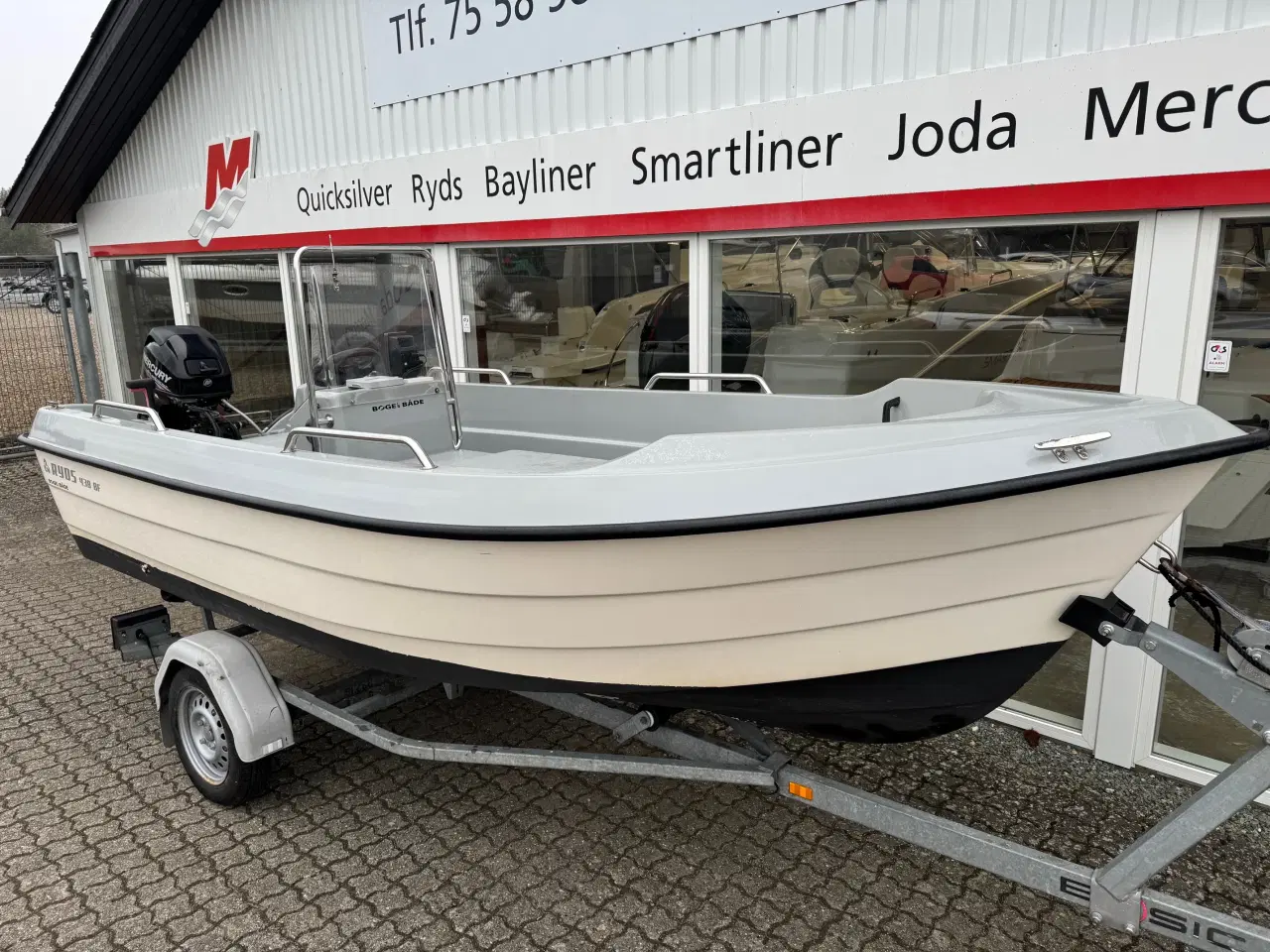 Billede 3 - 438 BF Big Fish med F20 Mercury ELPT 4 takt og 500 kg Brenderup bådtrailer