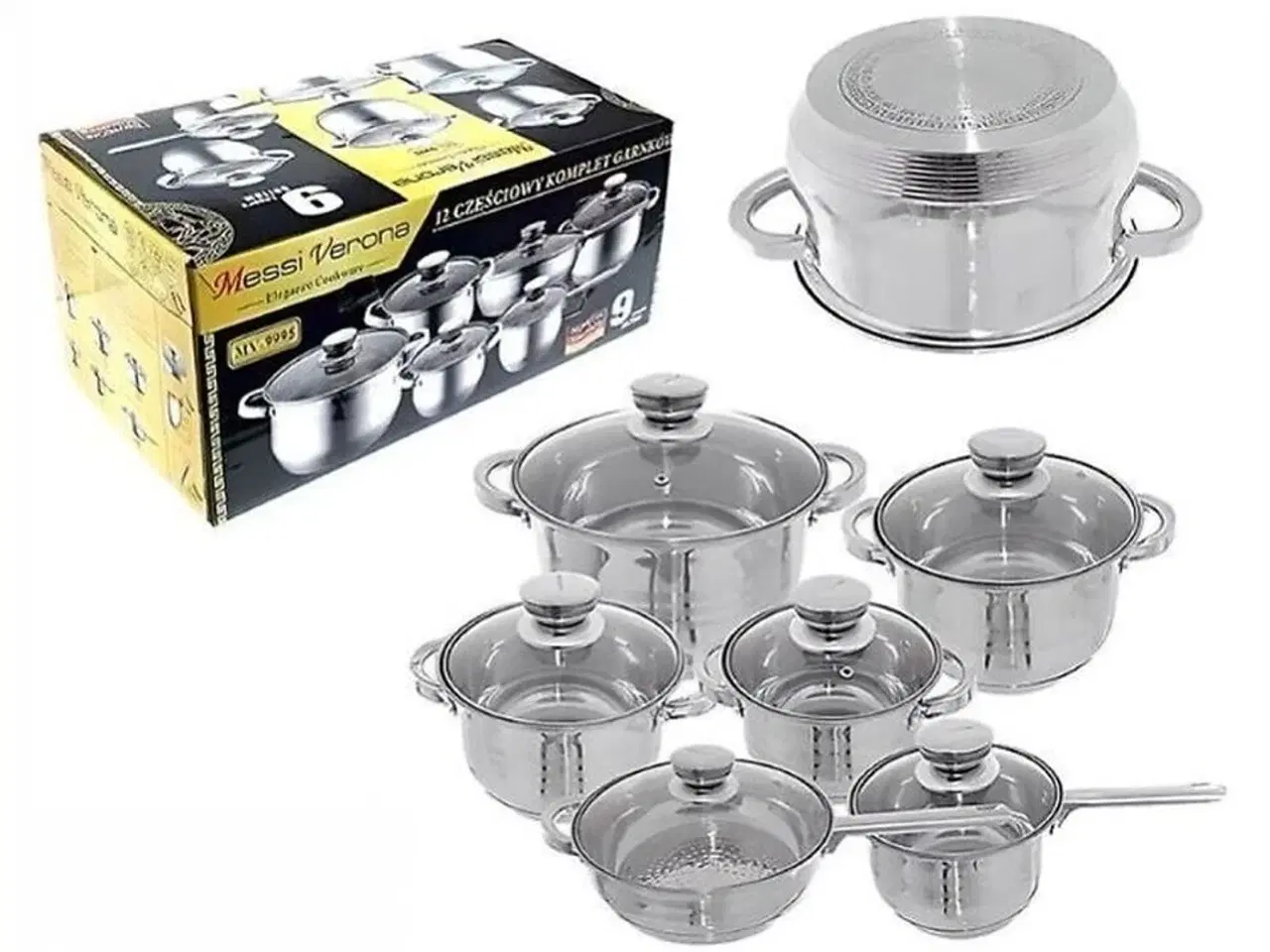 Billede 1 - Grydesæt, 12 dele, også til induktion.