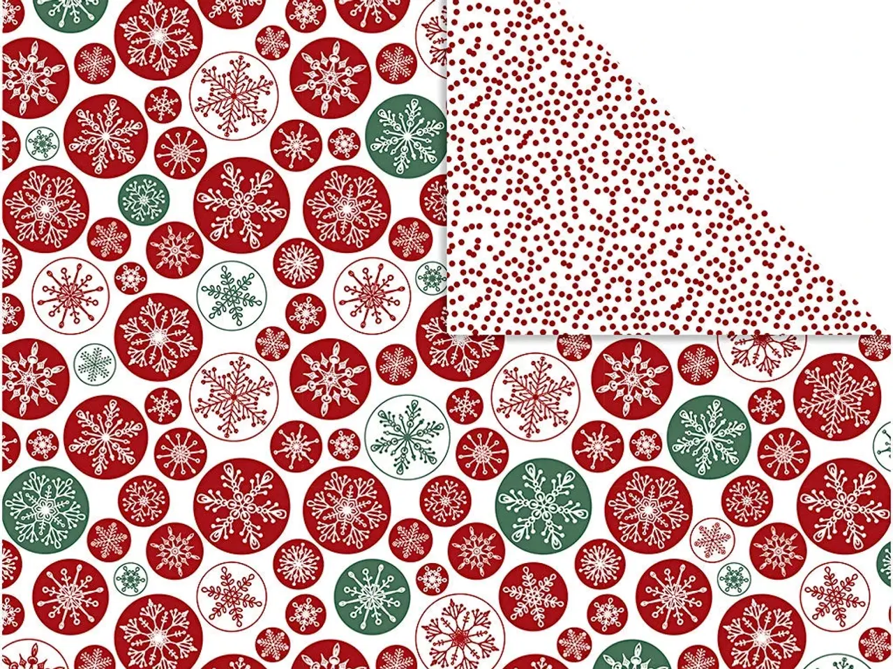 Billede 1 - Designpapir med Iskrystaller og Prikker, 5 ark 30,5x30,5 cm