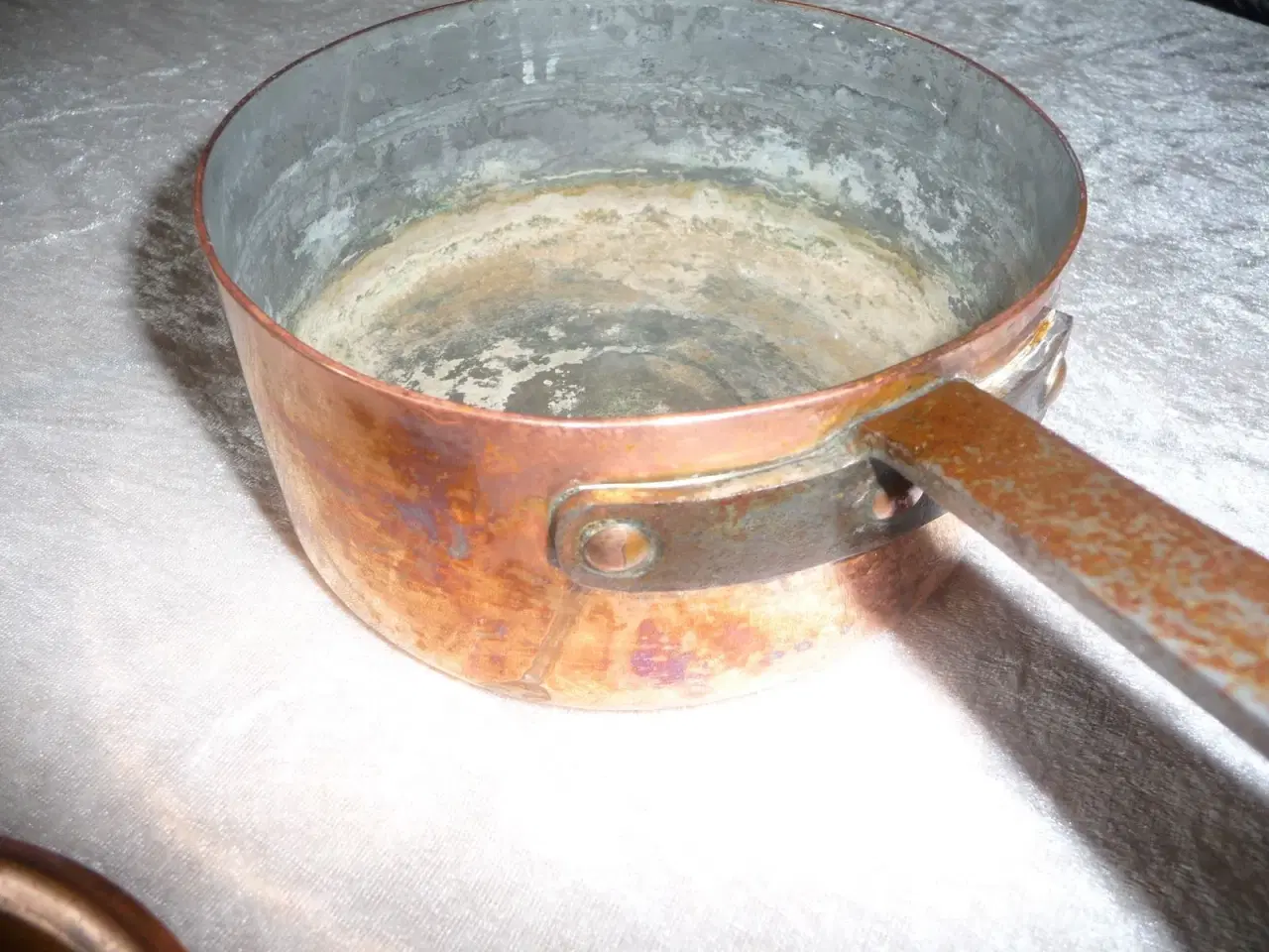 Billede 6 - gammel kobber kasserolle m/ låg